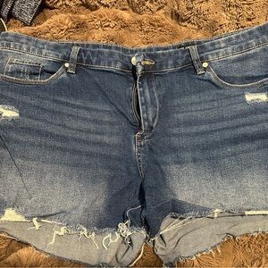 Blank NYC Distressed Blue Jean Shorts